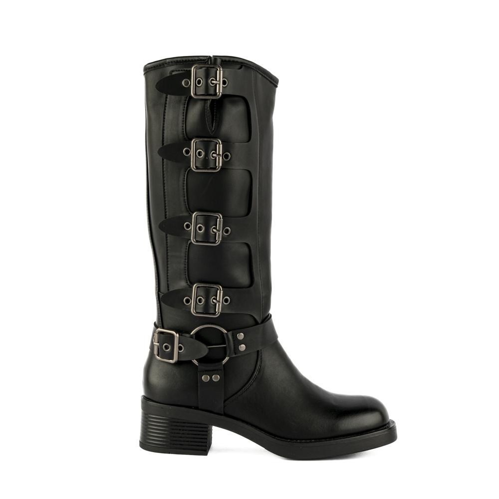 Bota Vaquera Tacón Moda 5cm Para Mujer Walki Ruth Negro