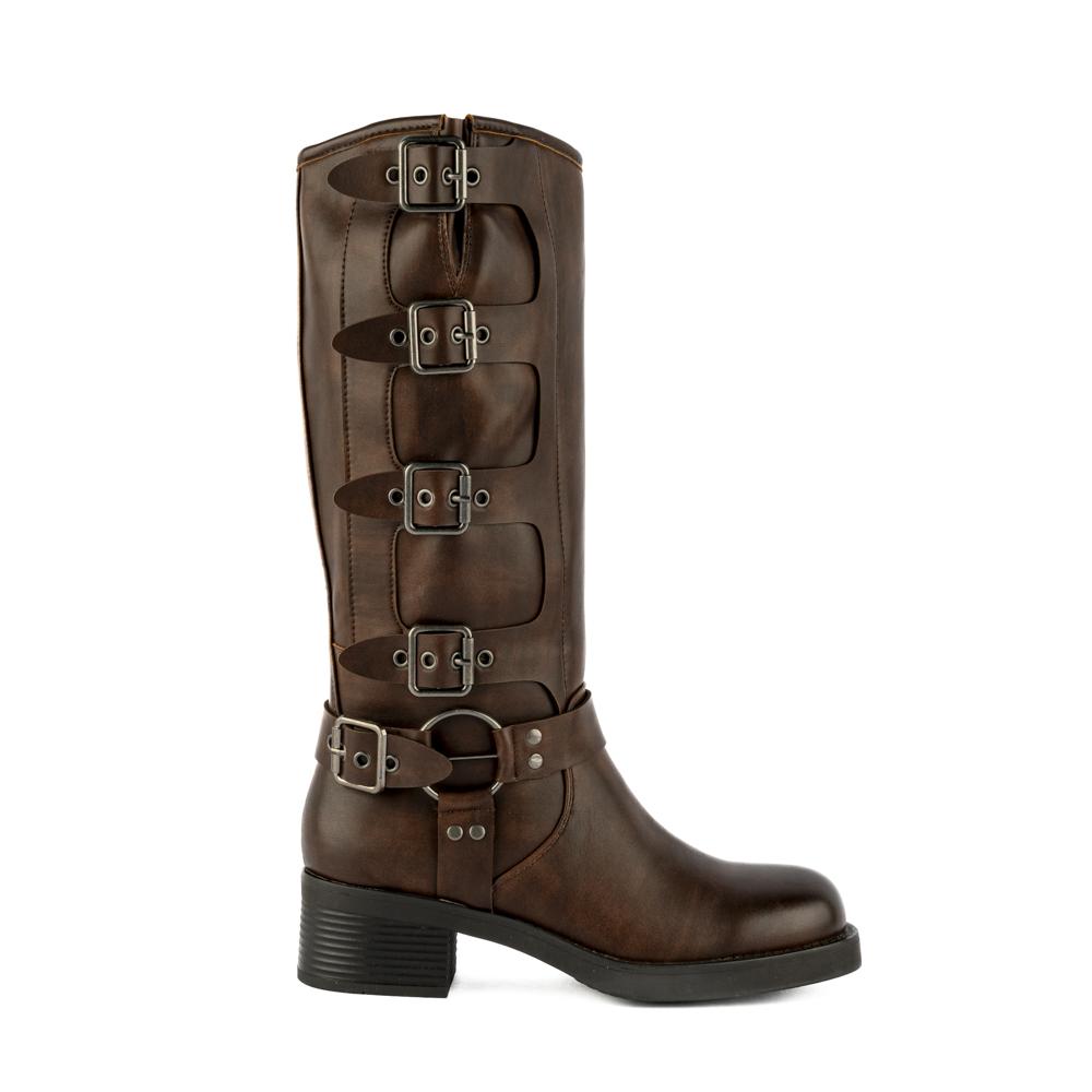 Bota Vaquera Tacón Moda 5cm Para Mujer Walki Ruth Cafe