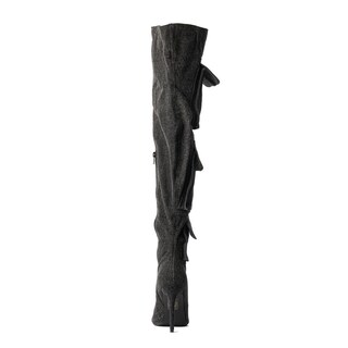 Foto 3 | Bota Alta Moda Puntal Mezclilla 11cm De Mujer Walki Lorenza Negro
