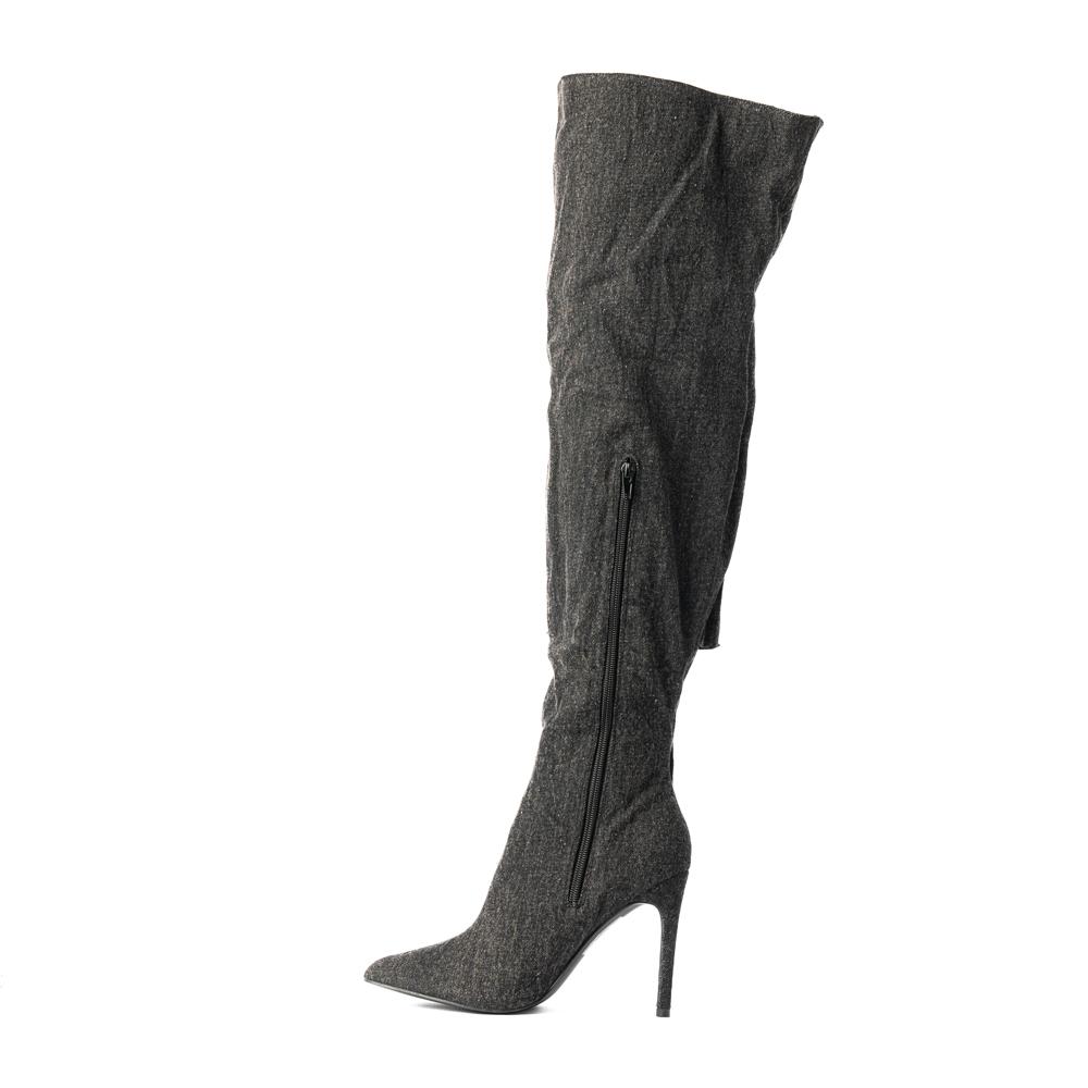 Foto 5 pulgar | Bota Alta Moda Puntal Mezclilla 11cm De Mujer Walki Lorenza Negro