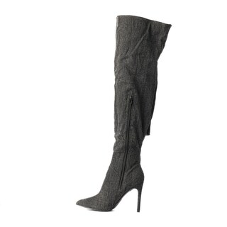Foto 4 | Bota Alta Moda Puntal Mezclilla 11cm De Mujer Walki Lorenza Negro