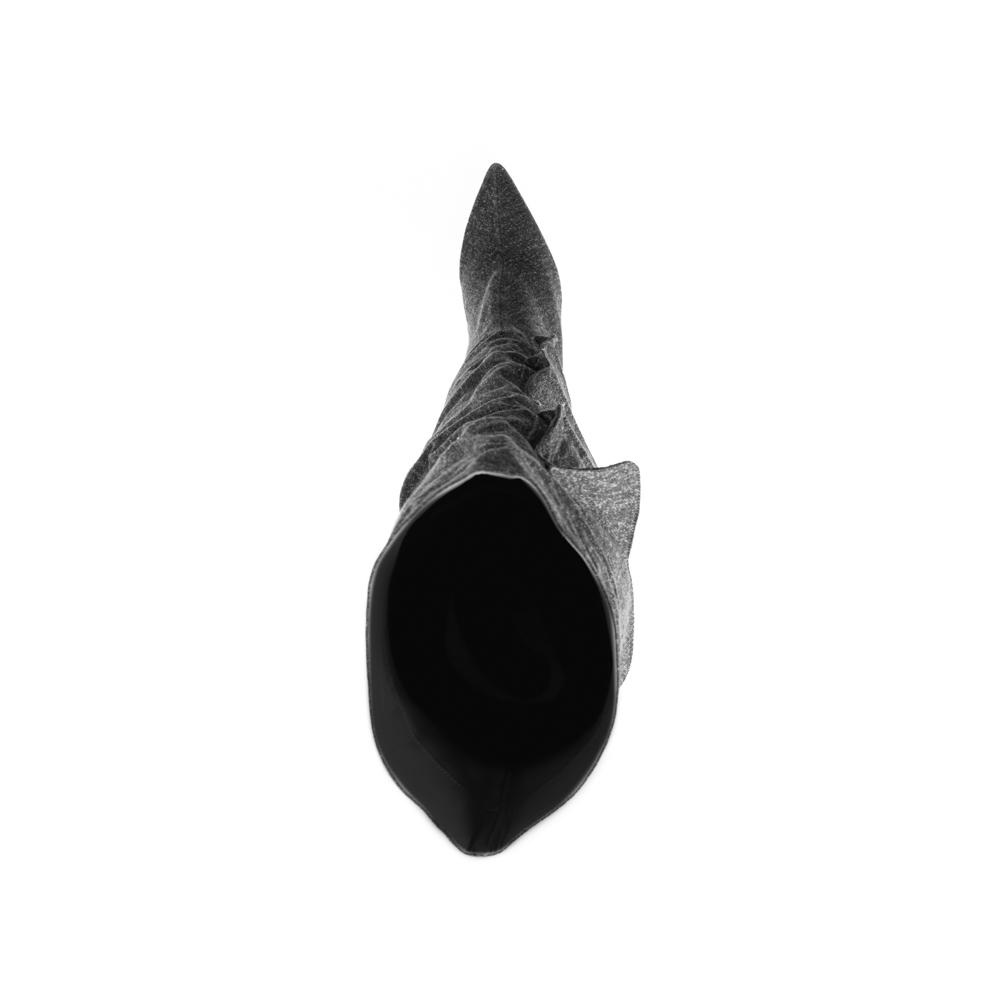 Foto 7 pulgar | Bota Alta Moda Puntal Mezclilla 11cm De Mujer Walki Lorenza Negro