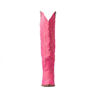Foto 4 | Bota Vaquera Tacón Moda 6.5cm Para Mujer Walki Romina Rosa
