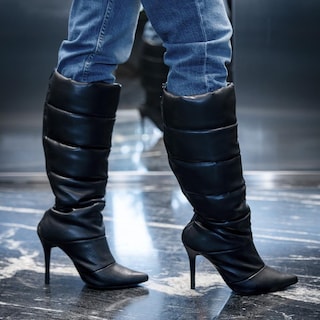 Foto 2 | Bota Alta Tacon Delgado Moda 10.5cm Para Mujer Walki Natalie Negro