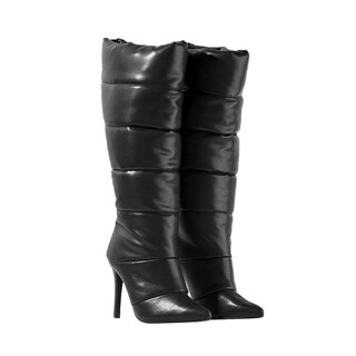Foto 3 | Bota Alta Tacon Delgado Moda 10.5cm Para Mujer Walki Natalie Negro