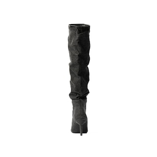 Foto 3 | Bota Alta Puntal Mezclilla Moda 8cm Para Mujer Walki Raquel Negro