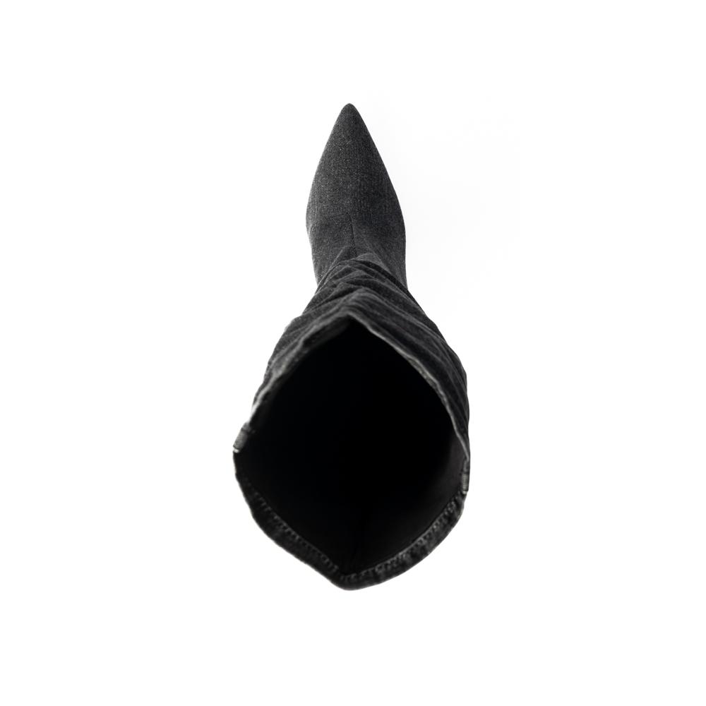 Foto 6 | Bota Alta Puntal Mezclilla Moda 8cm Para Mujer Walki Raquel Negro