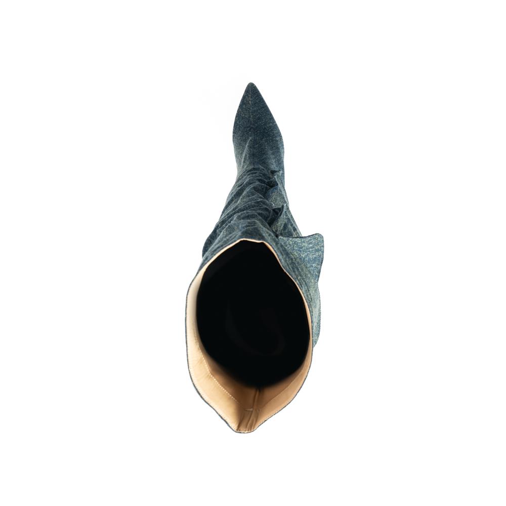 Foto 7 pulgar | Bota Alta Moda Puntal Mezclilla 11cm De Mujer Walki Lorenza Azul