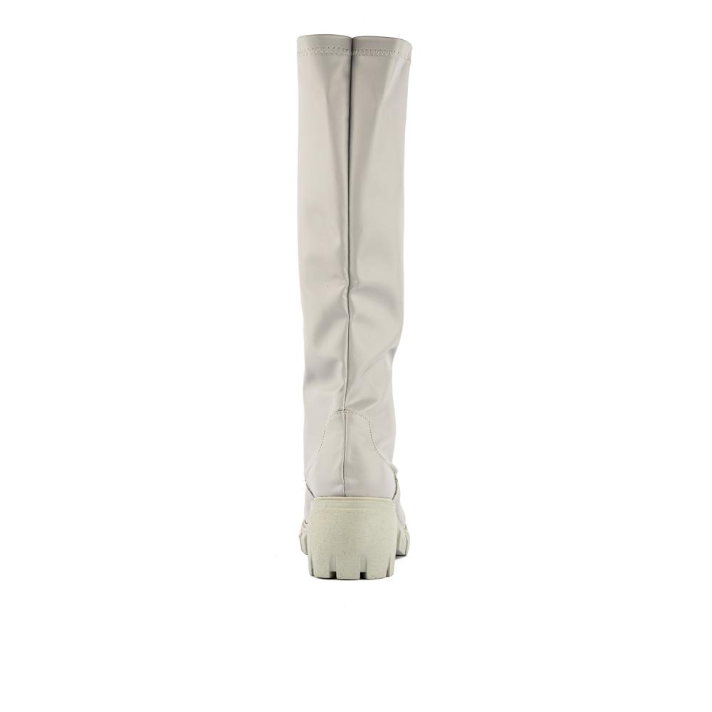 Foto 4 | Bota Alta Combat Militar Elástica 5cm Para Mujer Walki Mara Gris