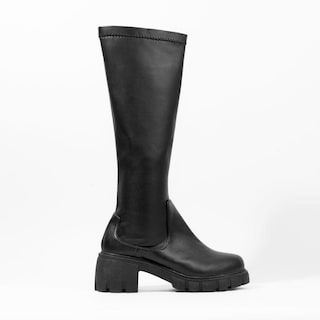 Foto 1 | Bota Alta Combat Militar Elástica 5cm Para Mujer Walki Mara Negro