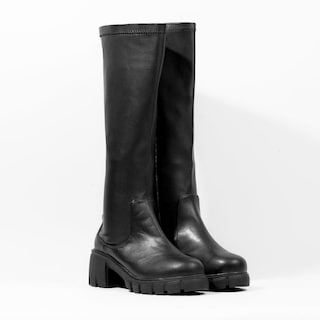 Foto 3 | Bota Alta Combat Militar Elástica 5cm Para Mujer Walki Mara Negro
