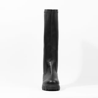 Foto 4 | Bota Alta Combat Militar Elástica 5cm Para Mujer Walki Mara Negro