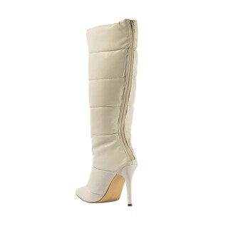 Foto 5 | Bota Alta Tacon Delgado Moda 10.5cm Para Mujer Walki Natalie Beige