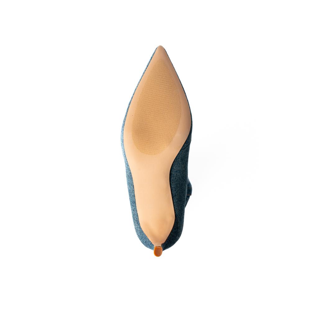 Foto 9 pulgar | Bota Alta Puntal Mezclilla Moda 8cm Para Mujer Walki Raquel Azul