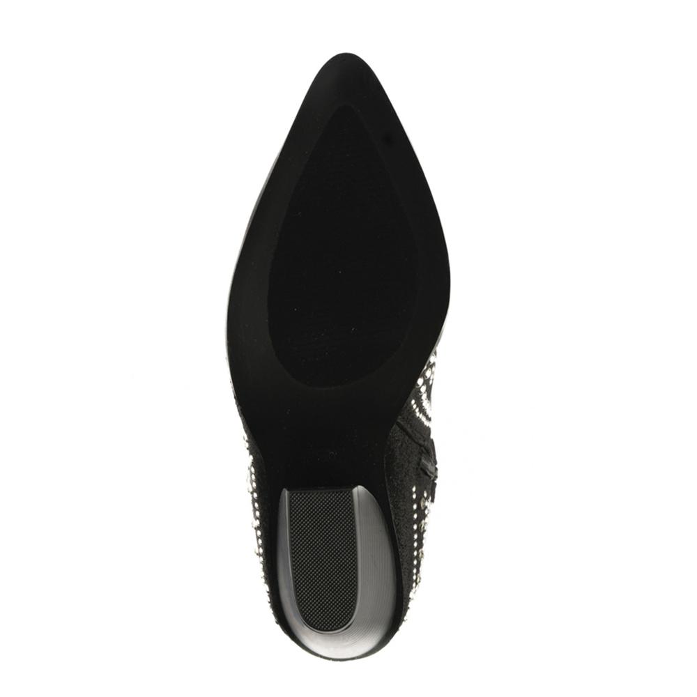 Foto 8 pulgar | Bota Vaquera Brillo Tacón Moda 8.5cm De Mujer Walki Antonia Negro