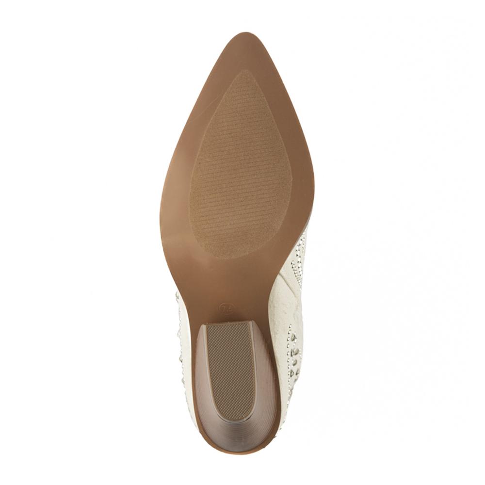 Foto 8 pulgar | Bota Vaquera Brillo Tacón Moda 8.5cm De Mujer Walki Antonia Blanco
