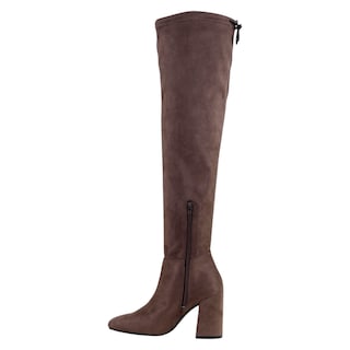 Foto 3 | Botas Altas Exterior Gamuza Color Café Para Mujer De Rbcollection