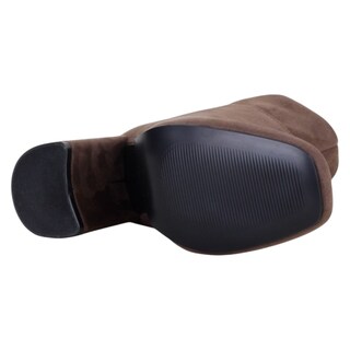 Foto 4 | Botas Altas Exterior Gamuza Color Café Para Mujer De Rbcollection