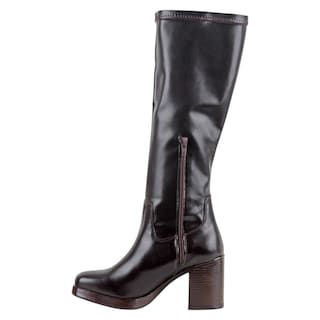 Foto 3 | Botas Altas Exterior Piel Vegana Color Café Para Mujer De Rbcollection