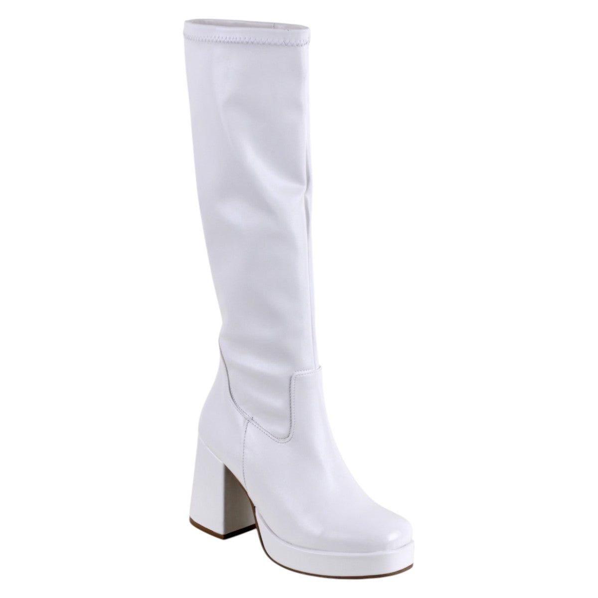 Foto 2 pulgar | Botas Altas Exterior Piel Vegana Color Blanco Para Mujer De Rbcollection
