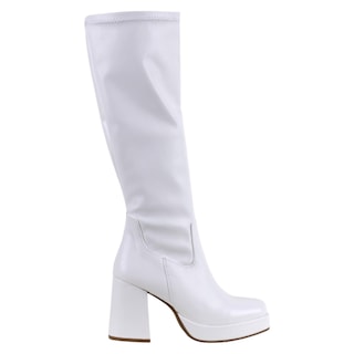 Foto 2 | Botas Altas Exterior Piel Vegana Color Blanco Para Mujer De Rbcollection