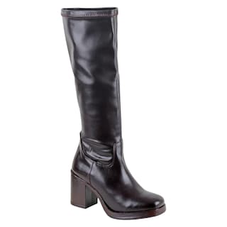 Foto 1 | Botas Altas Exterior Piel Vegana Color Café Para Mujer De Rbcollection