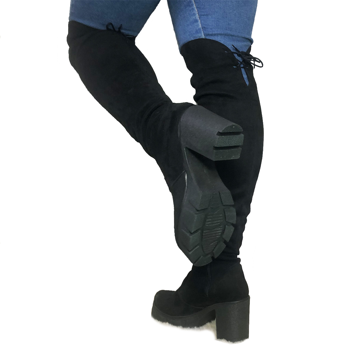 Foto 4 | Bota Larga Mujer Plataforma 9cm Tacón  Andrómeda. Nyxmart