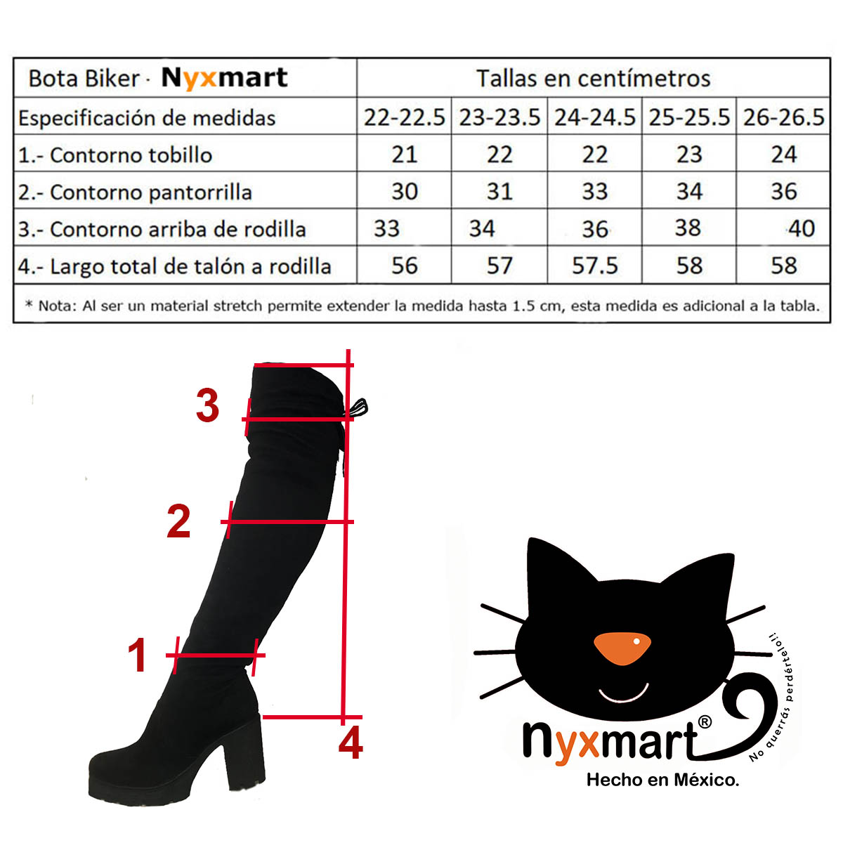 Foto 6 pulgar | Bota Larga Mujer Plataforma 9cm Tacón  Andrómeda. Nyxmart