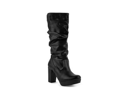 Foto 1 | Bota Color Negro Plisado Material Sintetico