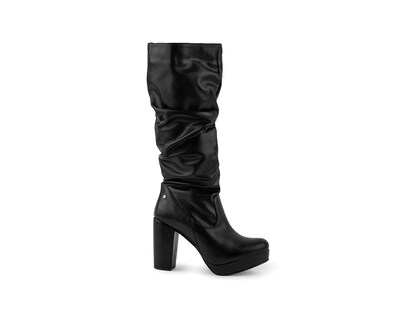 Foto 2 | Bota Color Negro Plisado Material Sintetico