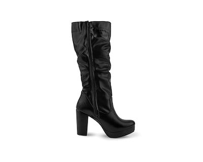 Foto 3 | Bota Color Negro Plisado Material Sintetico