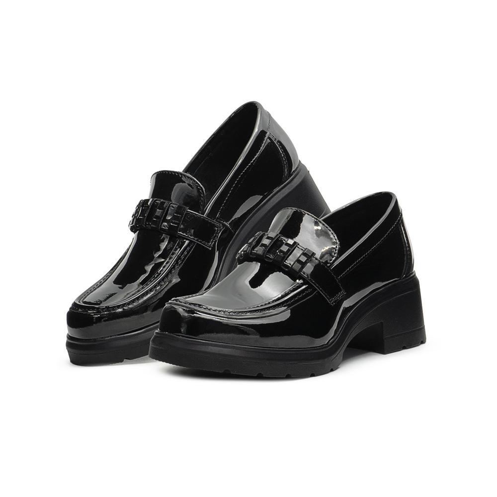 Foto 2 pulgar | Zapato Mocasin Para Mujer Formal Oficina Tacón Ancho Negro