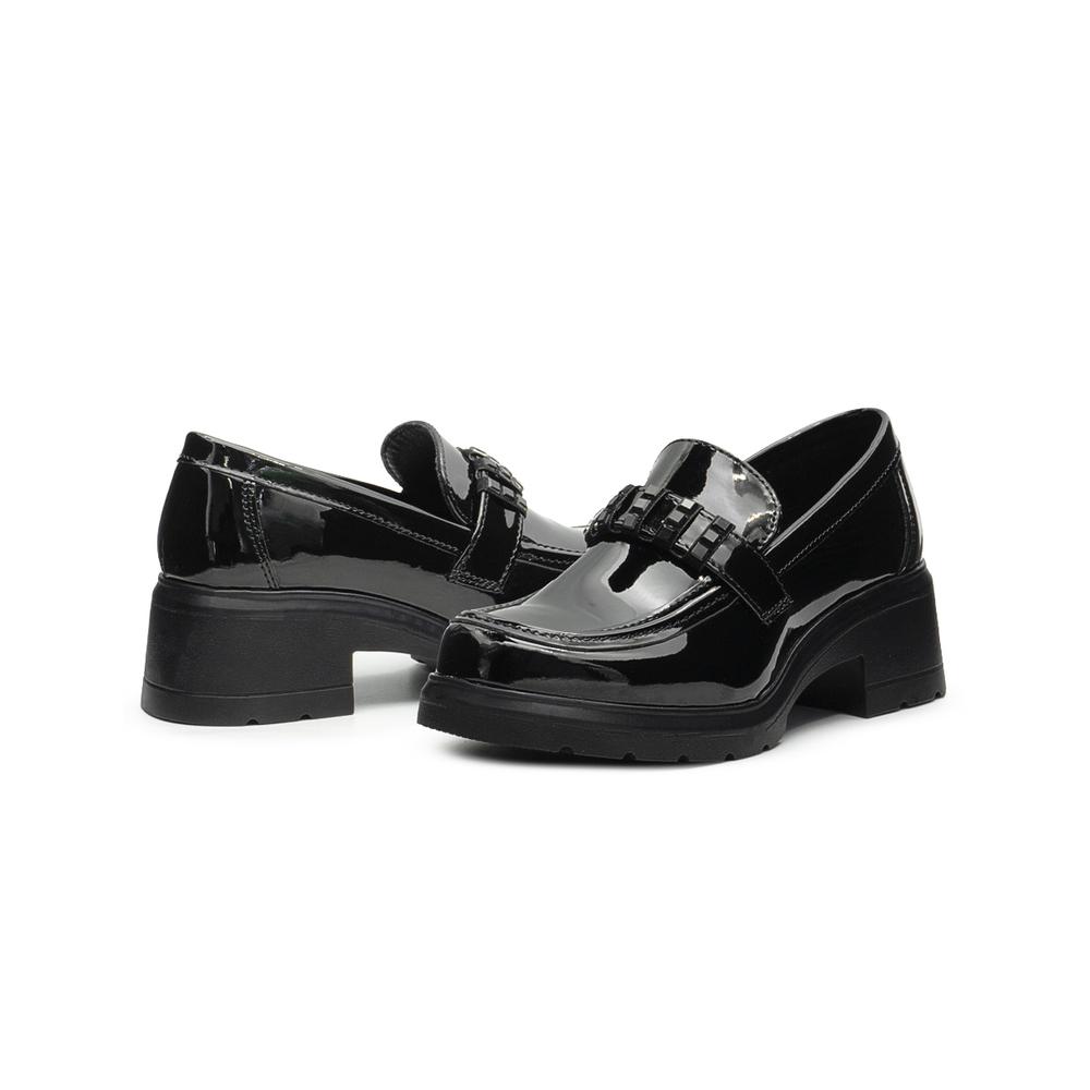 Foto 3 pulgar | Zapato Mocasin Para Mujer Formal Oficina Tacón Ancho Negro