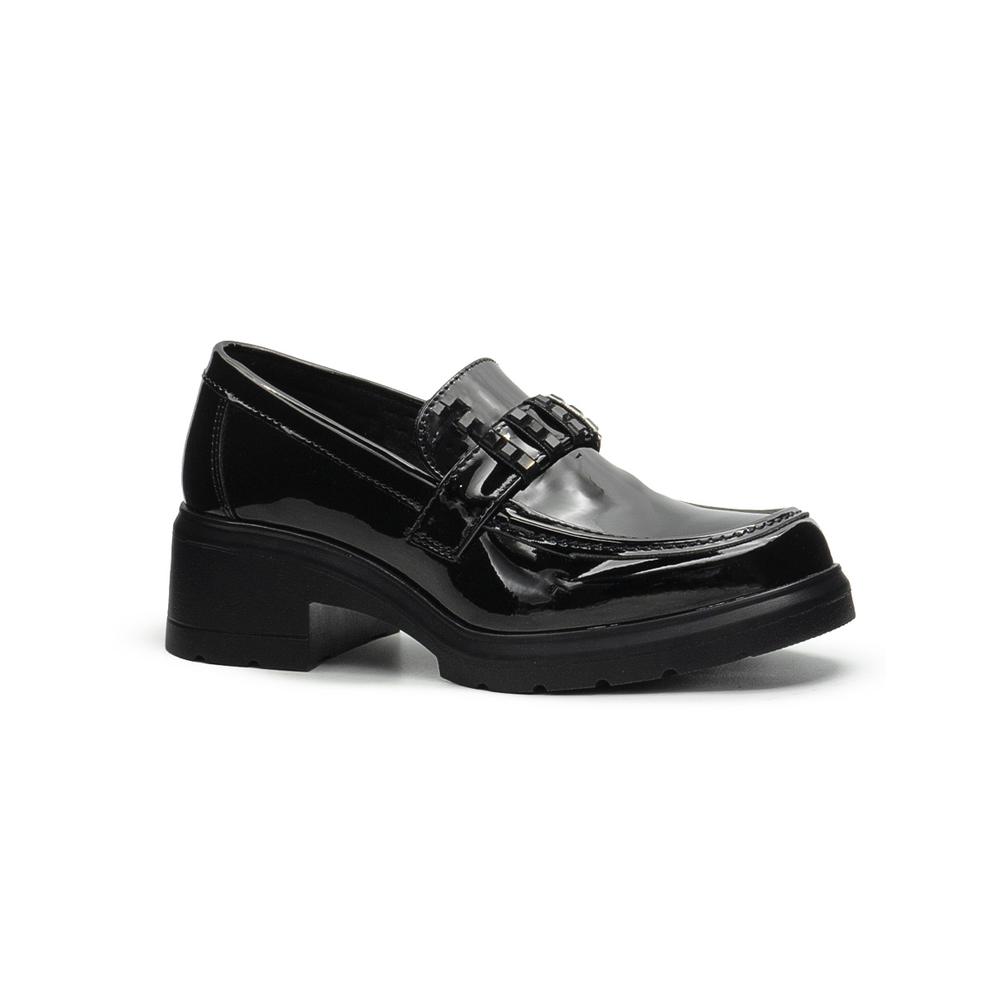 Foto 5 pulgar | Zapato Mocasin Para Mujer Formal Oficina Tacón Ancho Negro