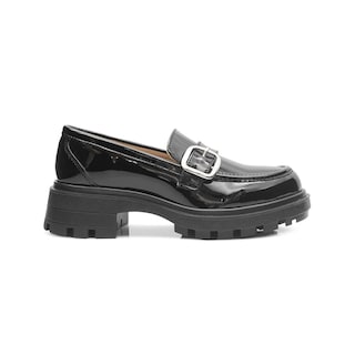 Foto 6 | Zapato Mocasin Para Mujer Charol Negro Moda Suela Chunky Negro