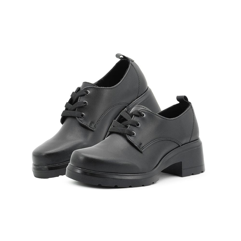 Zapato Mocasines Greenlove Para Mujer Con Tacon Ancho Negro Negro