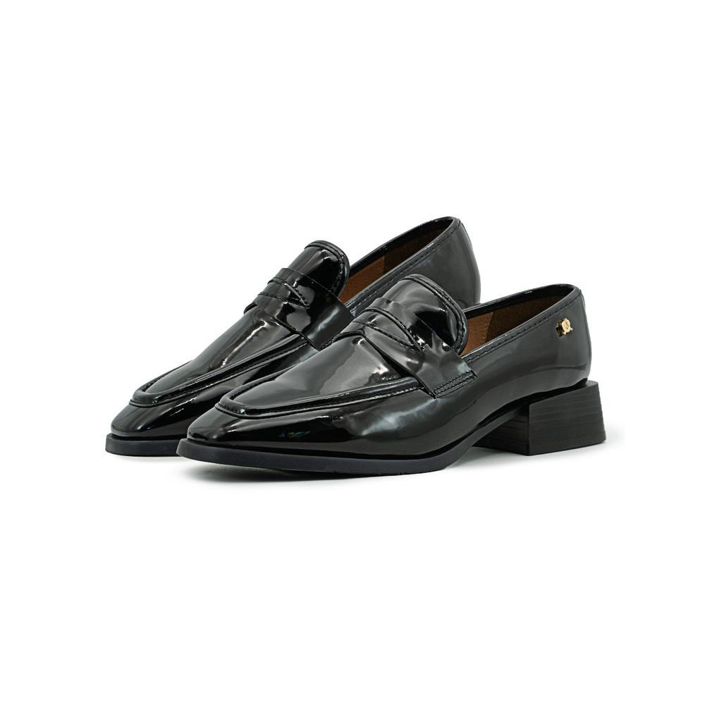 Foto 2 pulgar | Elegante Mocasin Casual Salamandra Para Dama Charol Negro Negro