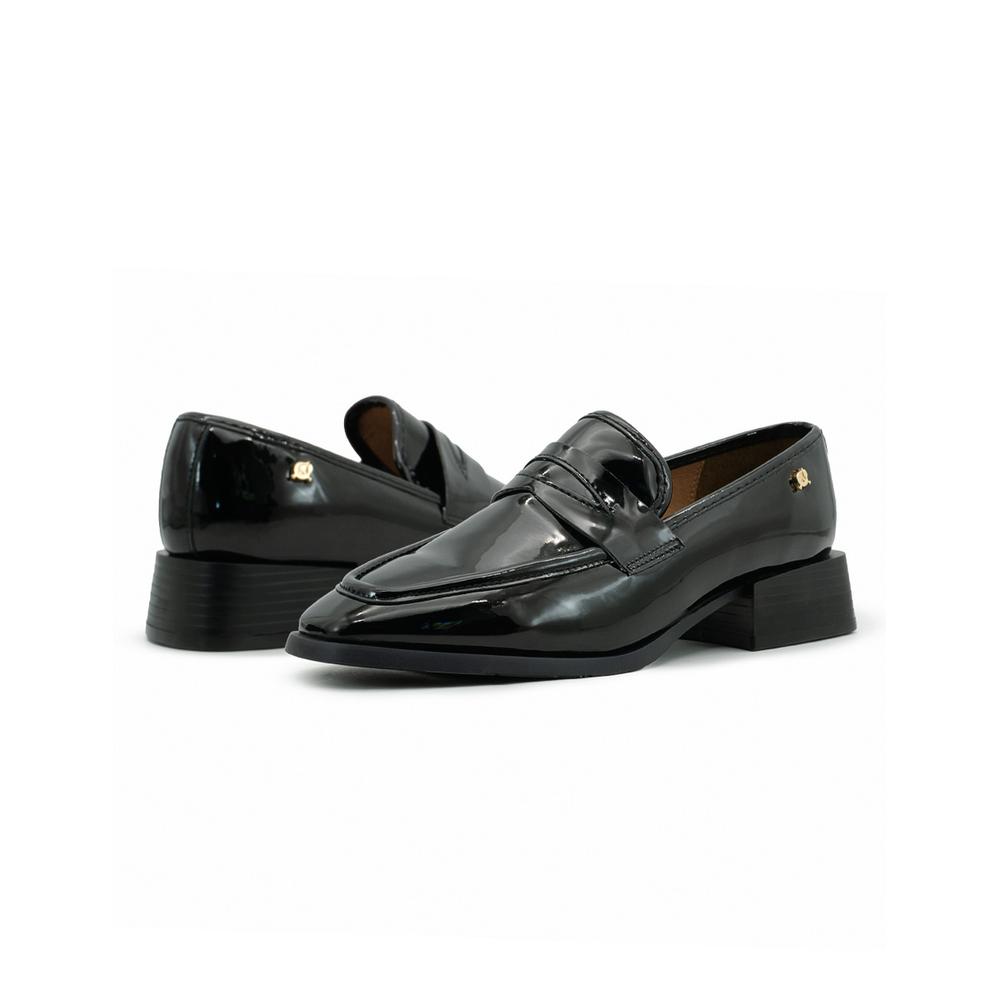 Foto 3 pulgar | Elegante Mocasin Casual Salamandra Para Dama Charol Negro Negro