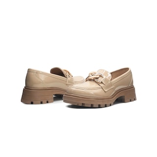 Foto 3 | Mocasín Green Love Charol Beige Para Mujer Forma Oficina Beige