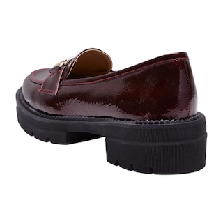 Foto 3 | Mocasines Calzado Watanabe Color Tinto Charol Con Cadena