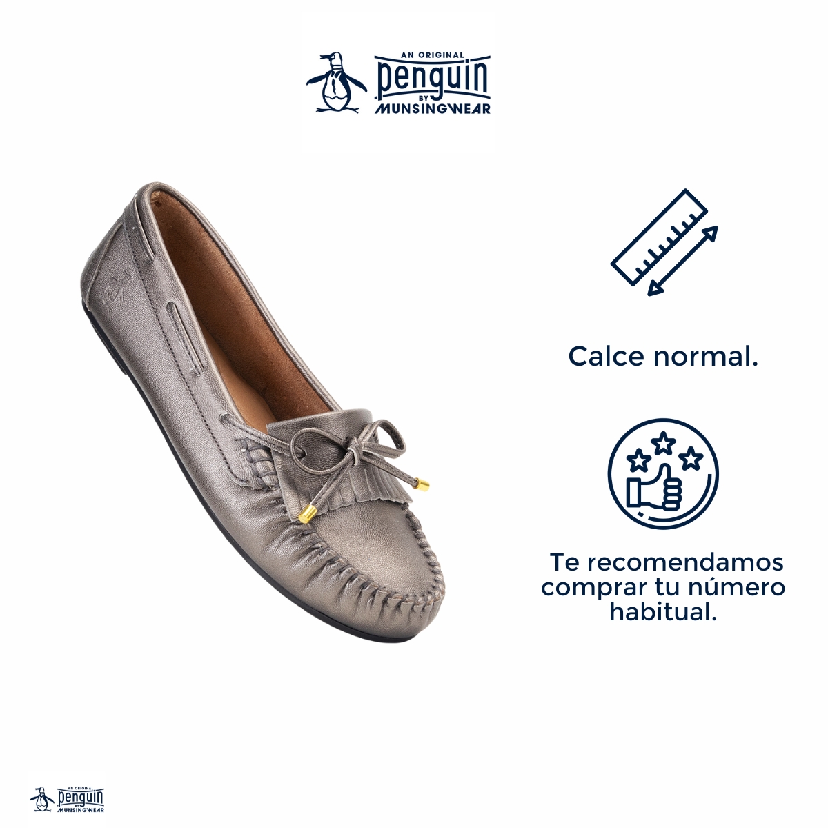 Foto 5 pulgar | Mocasín Original Penguin Style Celina Plomo Para Mujer