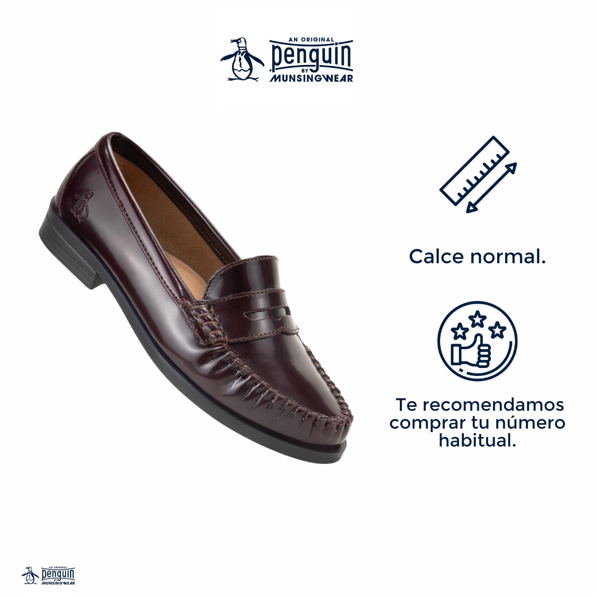 Foto 5 pulgar | Mocasín Original Penguin Style Bruna Burgundy Para Mujer