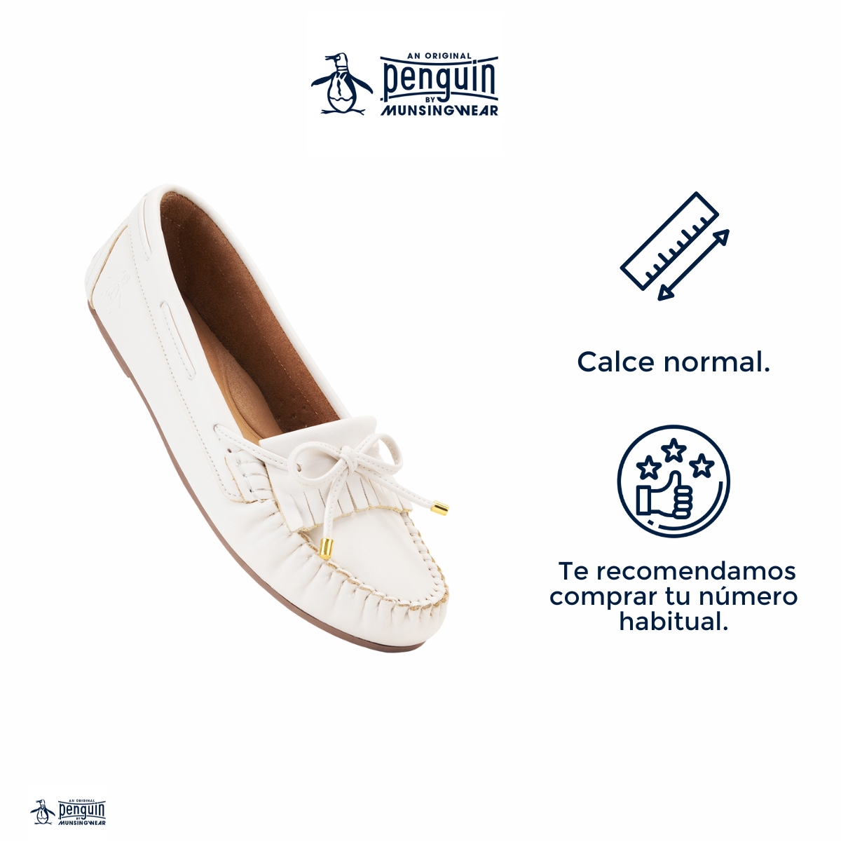 Foto 5 pulgar | Mocasín Original Penguin Style Celina Hueso Para Mujer