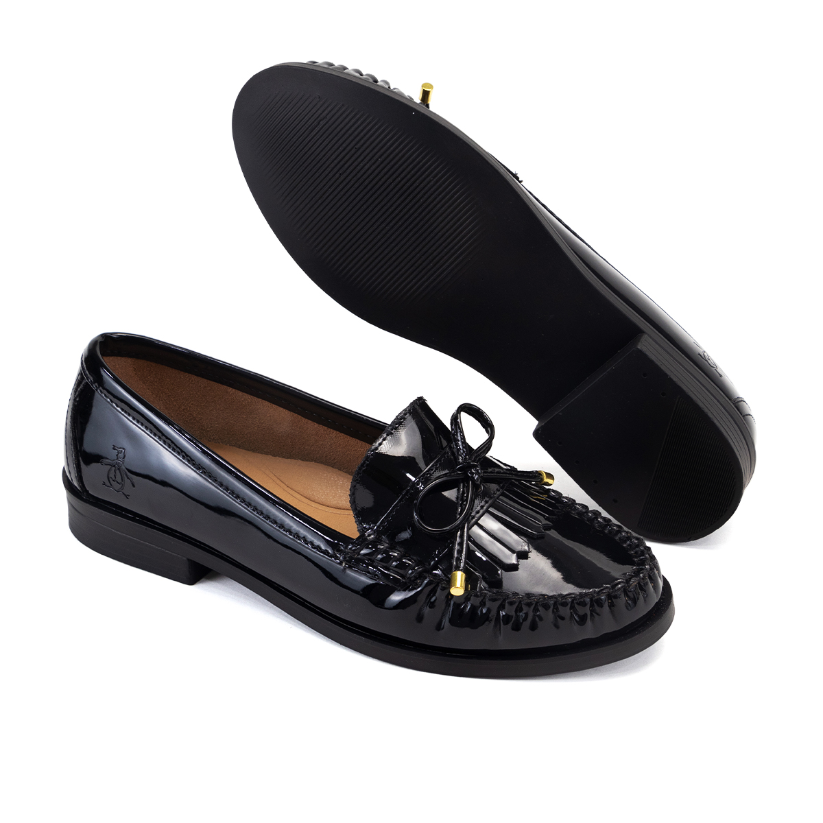 Mocasín Original Penguin Style Malva Negro Para Mujer