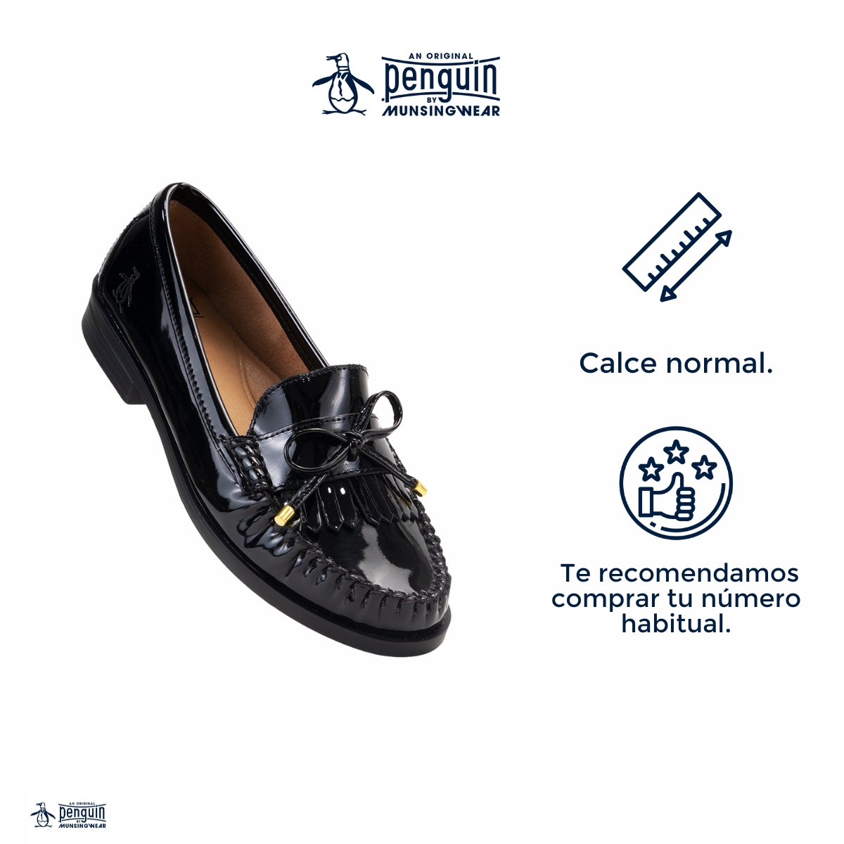 Foto 5 pulgar | Mocasín Original Penguin Style Malva Negro Para Mujer
