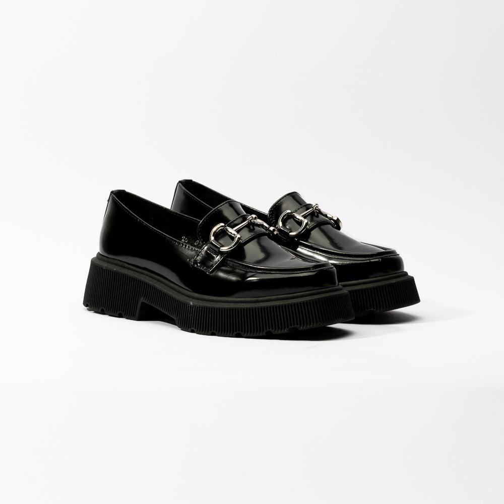 Foto 5 pulgar | Mocasines Loafer Plataforma 4cm Para Mujer Walki Isabela Negro
