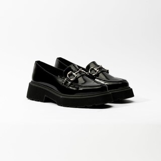 Foto 4 | Mocasines Loafer Plataforma 4cm Para Mujer Walki Isabela Negro