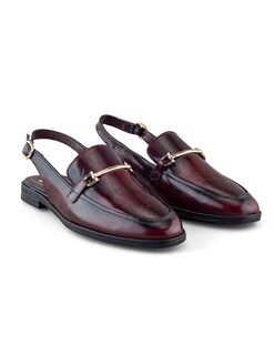 Foto 6 | Mocasín Mule Vino Para Mujer Con Hebilla Y Tacón Bajo