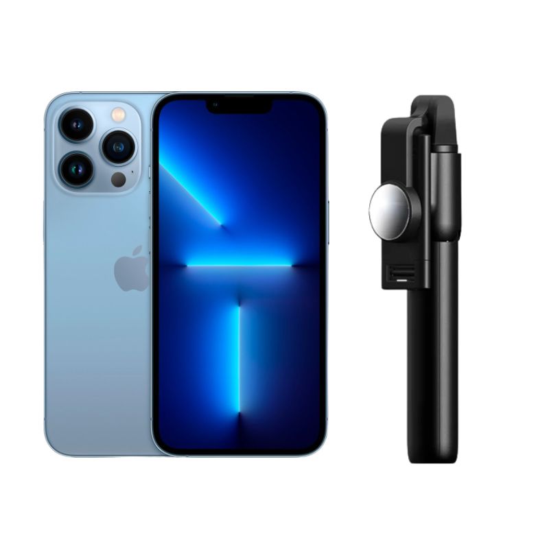 Celular iPhone 13 Pro Max 128gb Azul Reacondicionado + Bastón Bluetooth