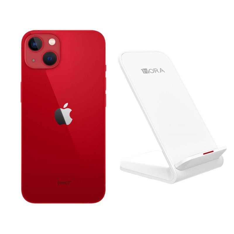 Celular iPhone 13 128gb color Rojo Reacondicionado + Base Cargador